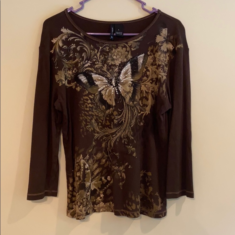 New Directions Embellished Long Sleeve Tee